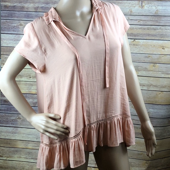 RO&DE Tops - ✨ RO & DE NEW Pink Short Sleeve Medium Blouse